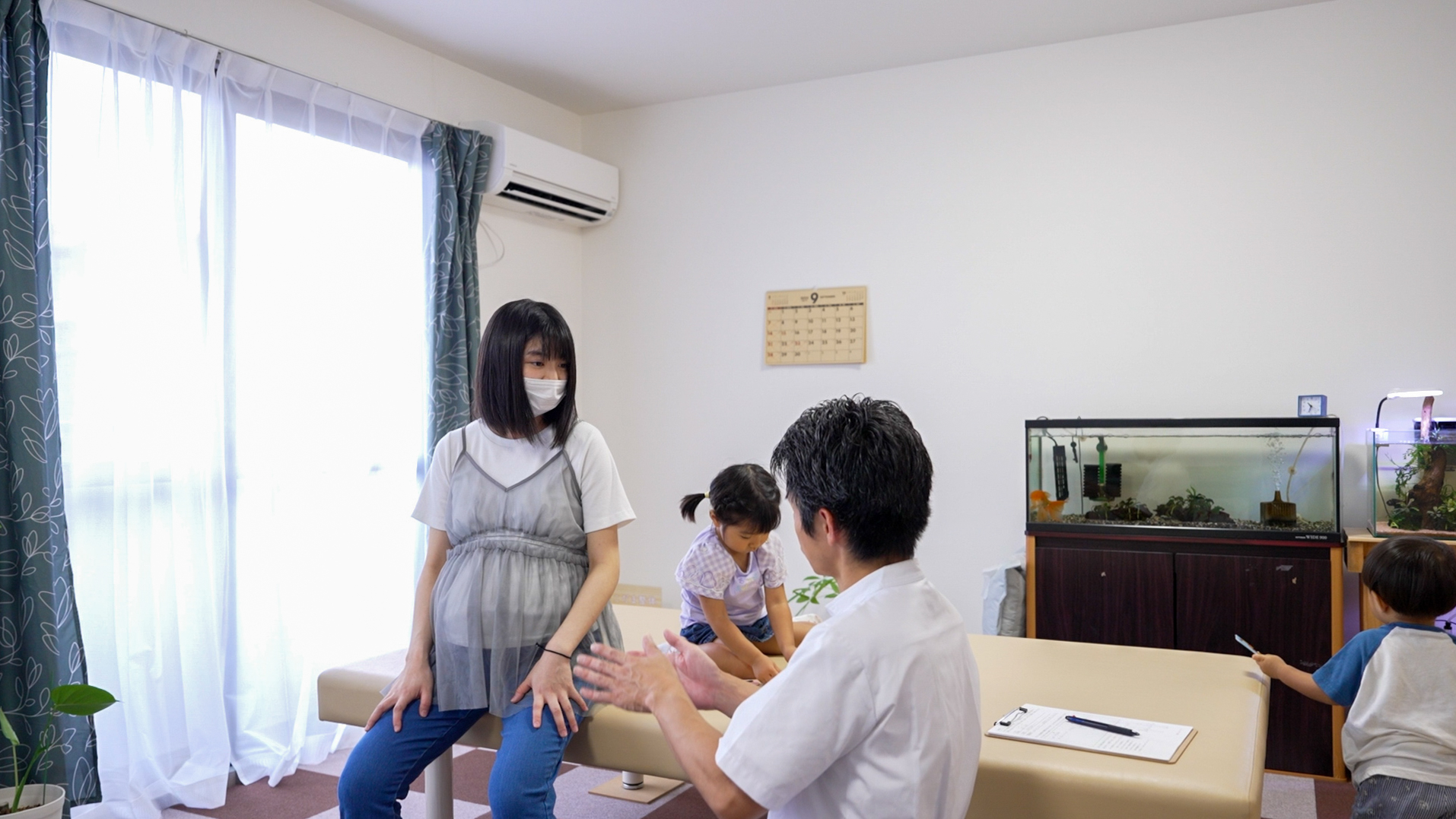 米子市こだま整体の問診風景