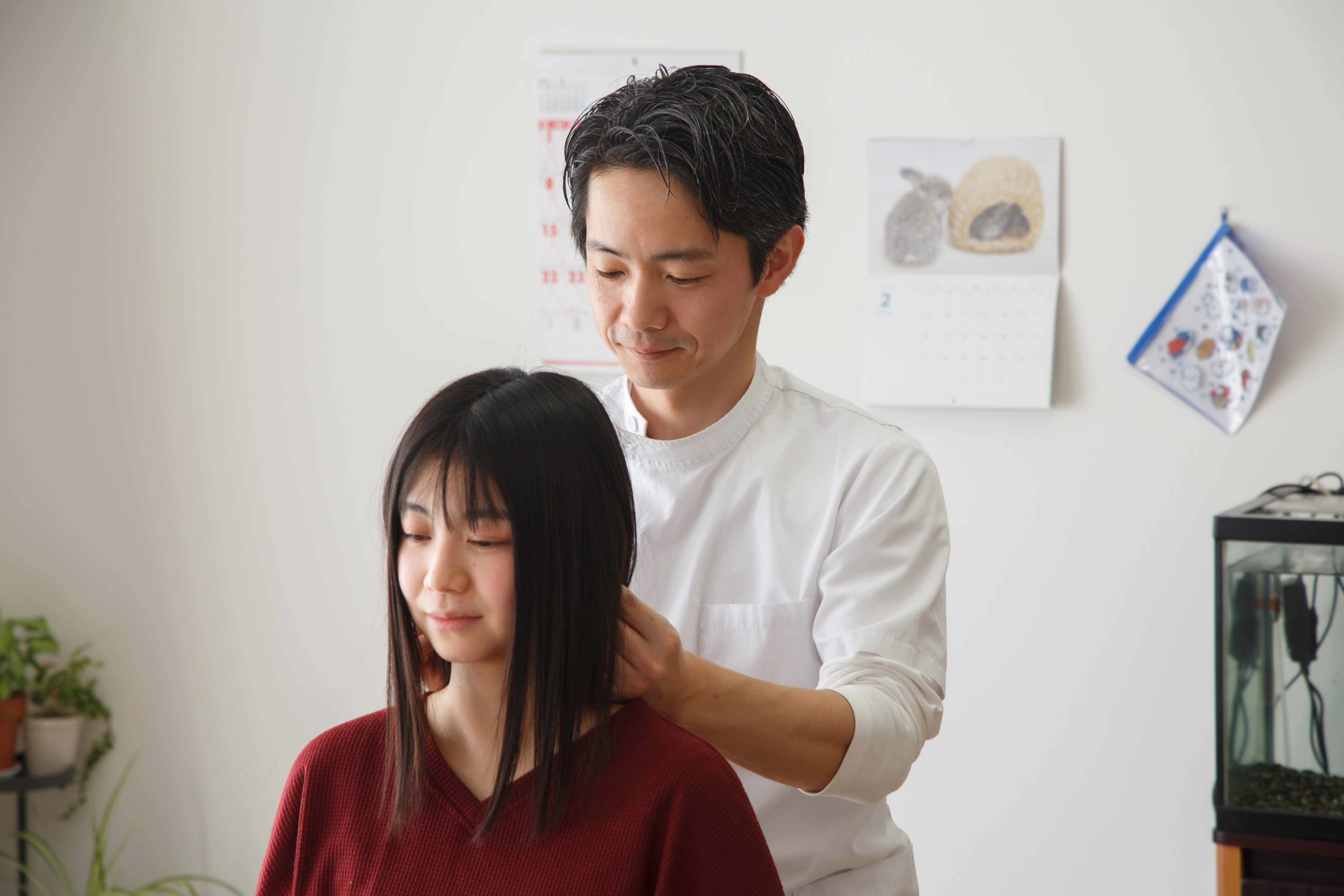 首のストレッチ・米子市皆生のこだま整体